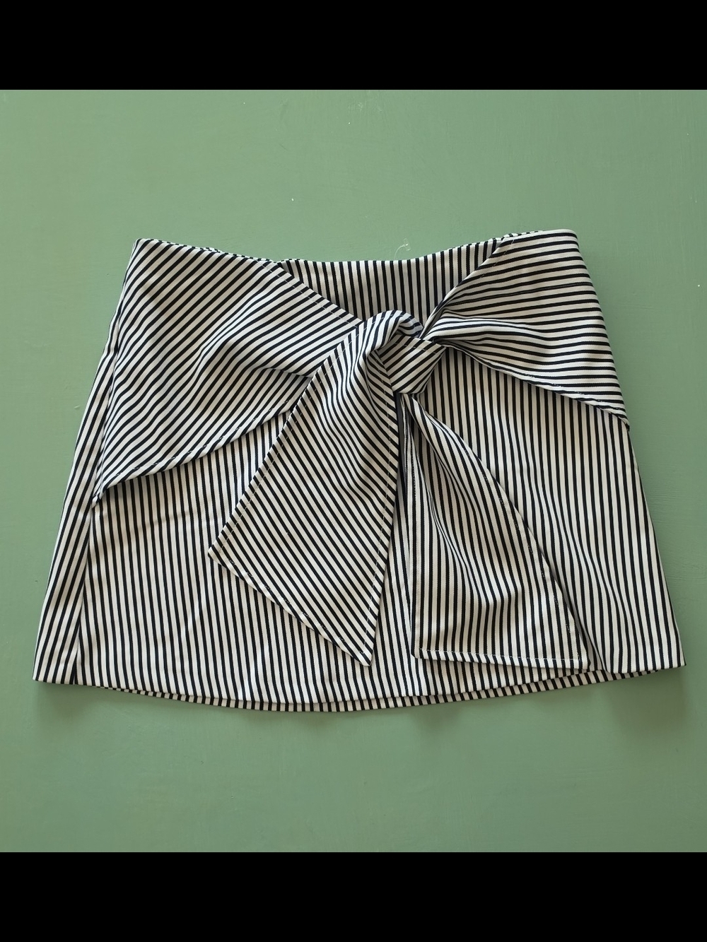 Urban Outfitters Mini Skirt Navy White Stripe Bow